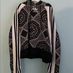 Patterned adidas cropped sweatshirt